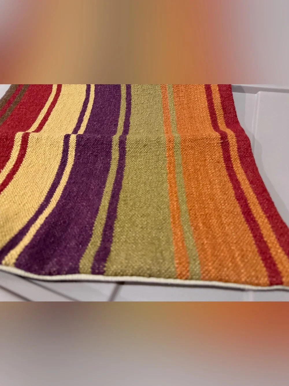 NWOT Pottery Barn Bold Stripe Kilim Pillow Cover. 18, Multi Color